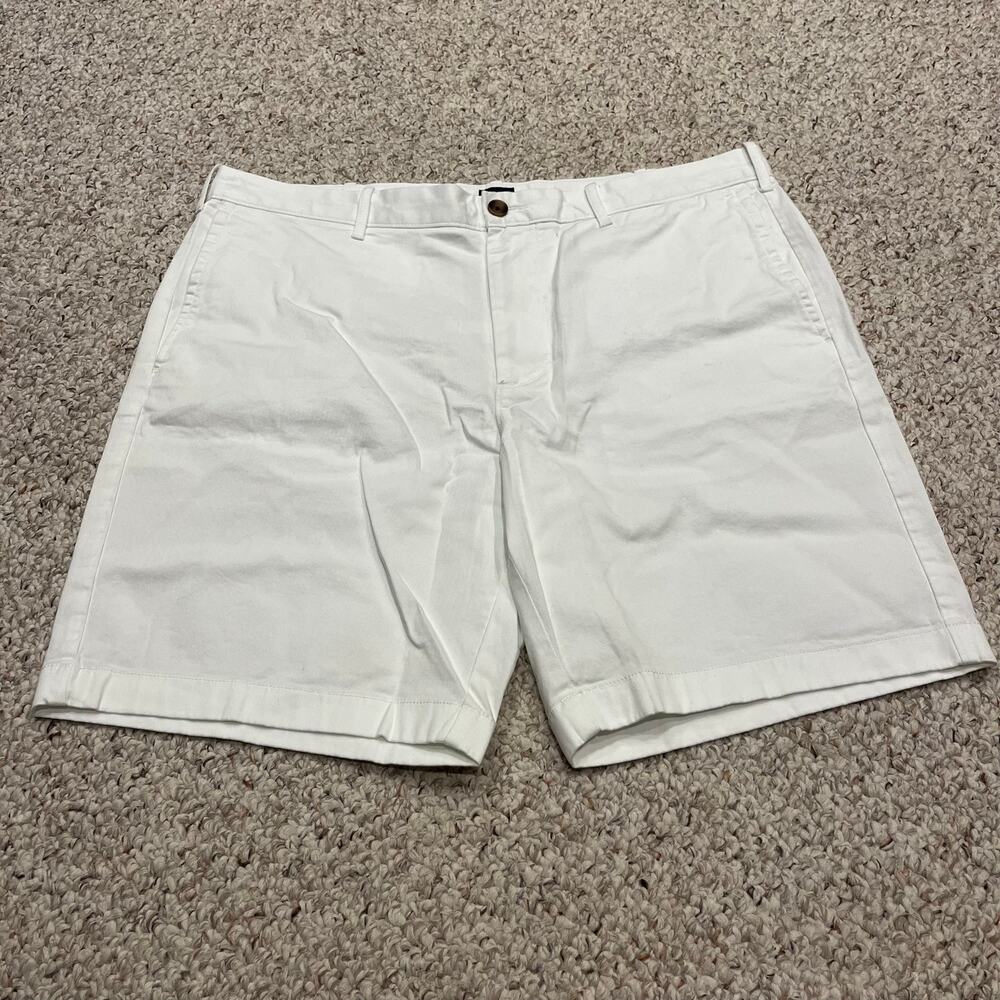 NEW J Crew Mens Flex Chino Shorts 9" Sz 38 White Preppy Classic Casual Golf